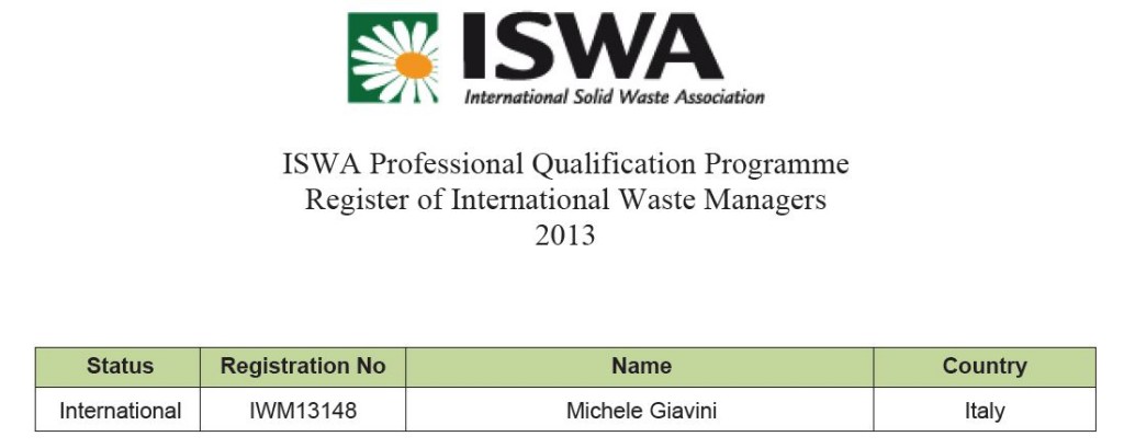 ISWA Michele registration 2013
