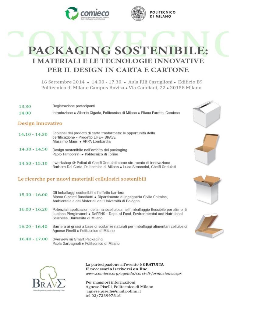 Packaging sostenibile COMIECO 16.09.2014