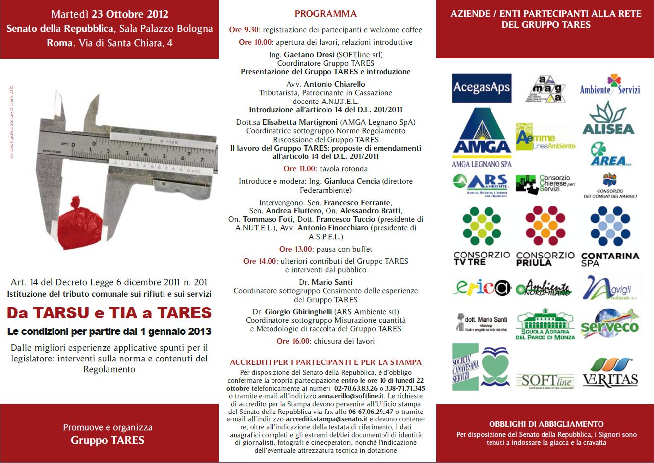 Convegno gruppo tares 23 locandina