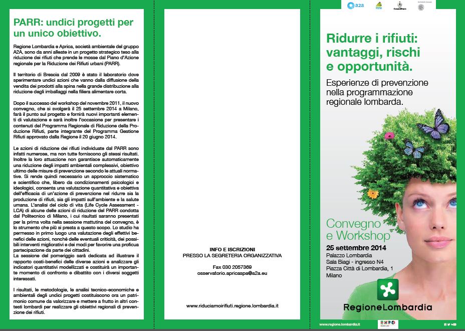 Workshop Regione Lombardia Riduzione Rifiuti 25.09.2014 01
