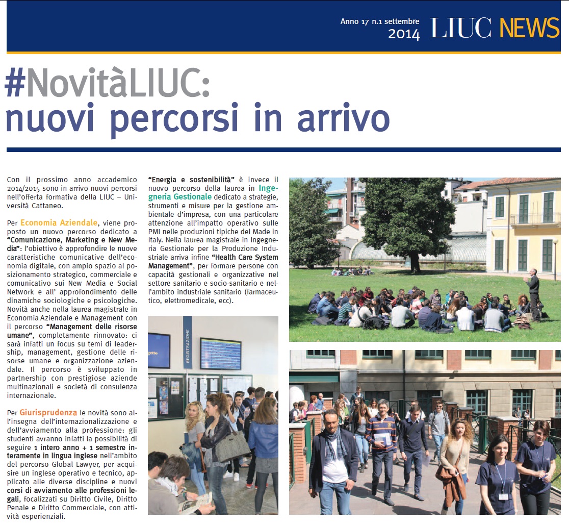 Nuovi percorsi LIUC 2014