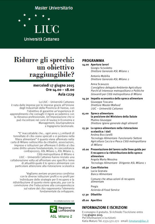 Convegno spreco alimentare LIUC 17.06.2015